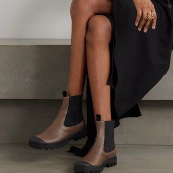 Rubber-Paneled Leather Chelsea Boots - Picture 3 of 7